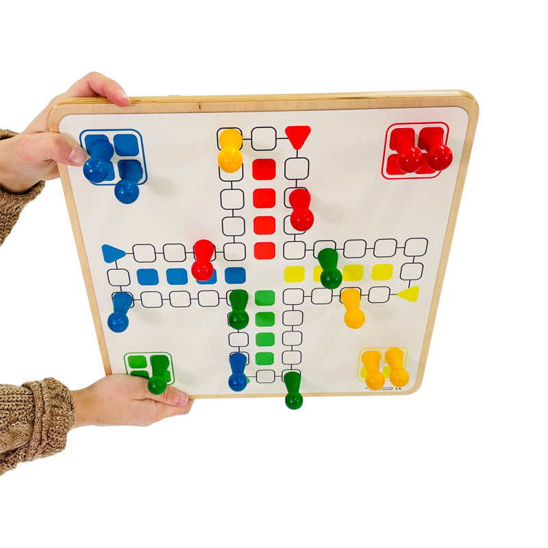 Wie ergert zich! – Ludo Magneetversie XL, een groot bordspel dat interactie en activering bevordert voor senioren en dementie.