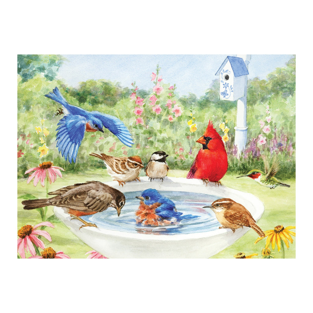 Puzzle - Vögel im Bad - 35 Teile