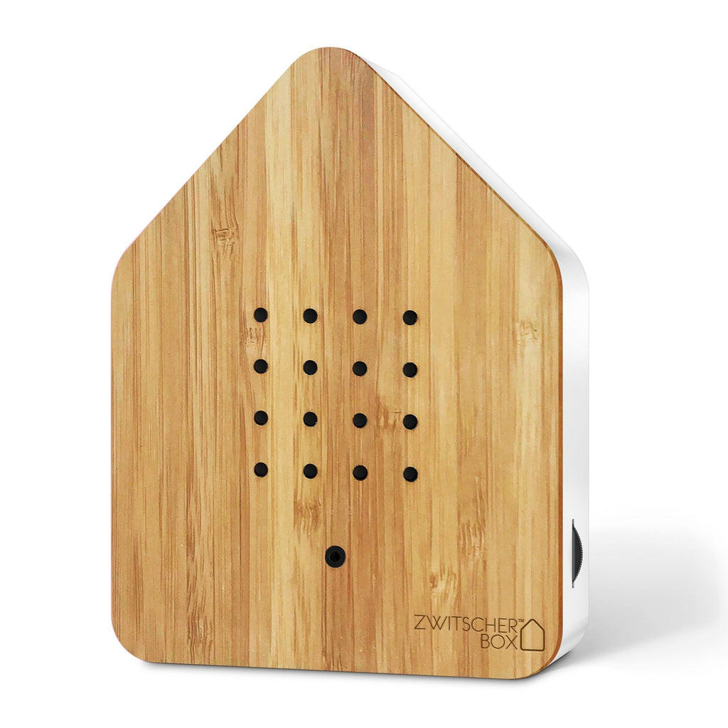 Zwitscherbox Bamboe – Vogelgeluiden met bewegingssensor, bevordert activering en sensorische stimulatie voor ouderen.