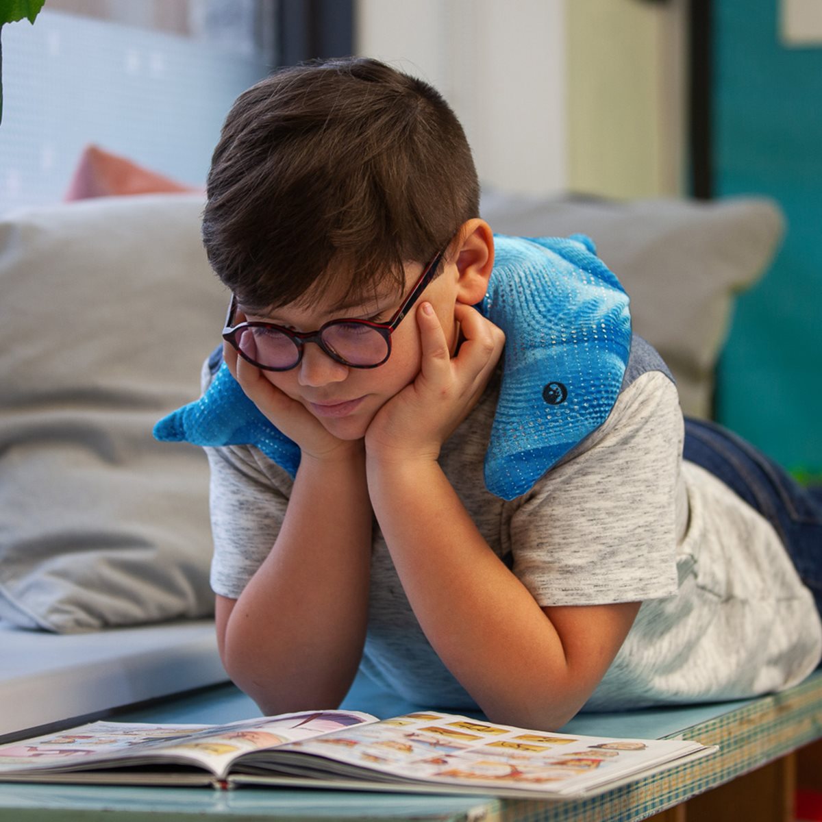 Manimo Verzwaarde Dolfijn – Sensorisch hulpmiddel dat concentratie en ontspanning bevordert voor senioren.