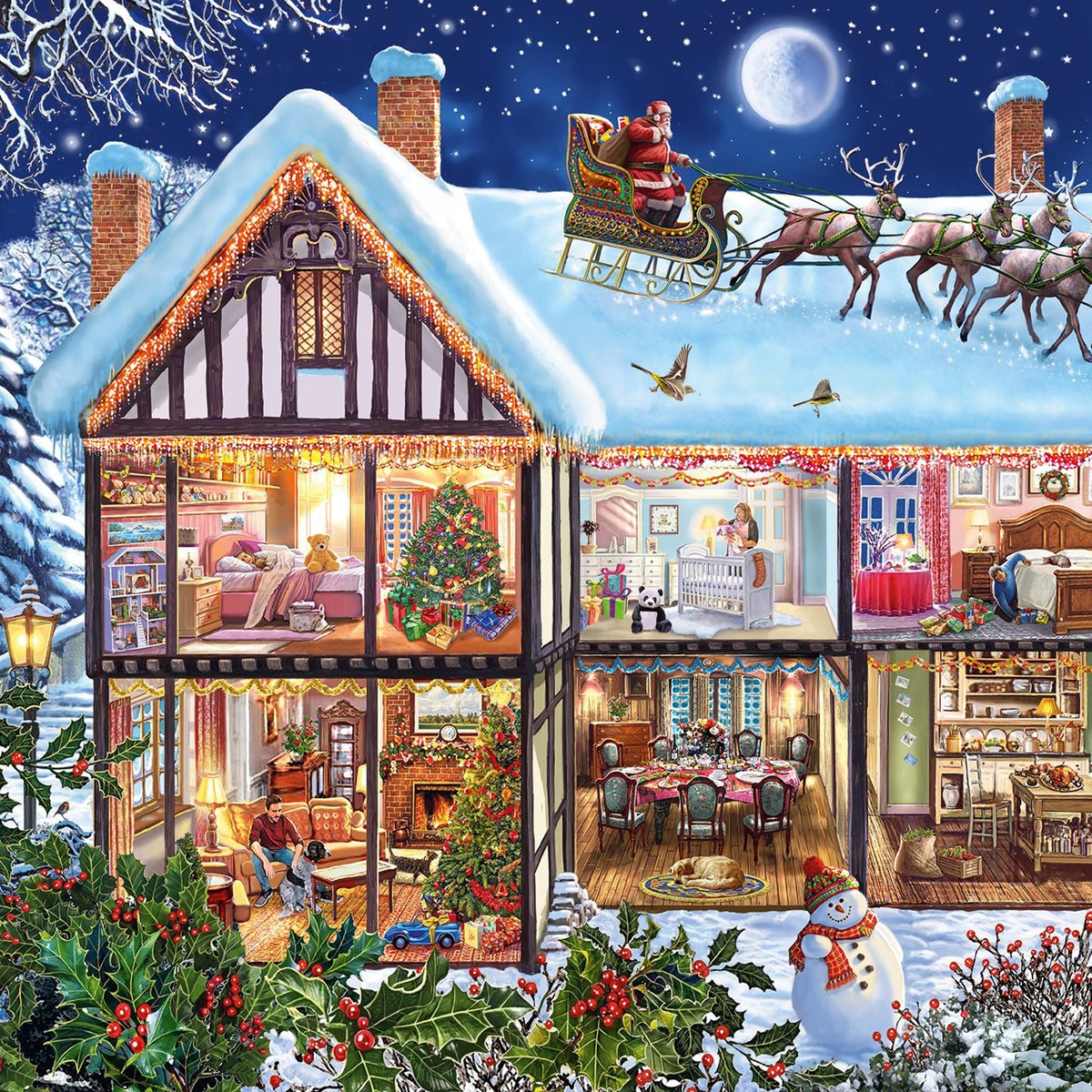 Puzzle - Ravensburger - Weihnachten zu Hause (100 XXL)