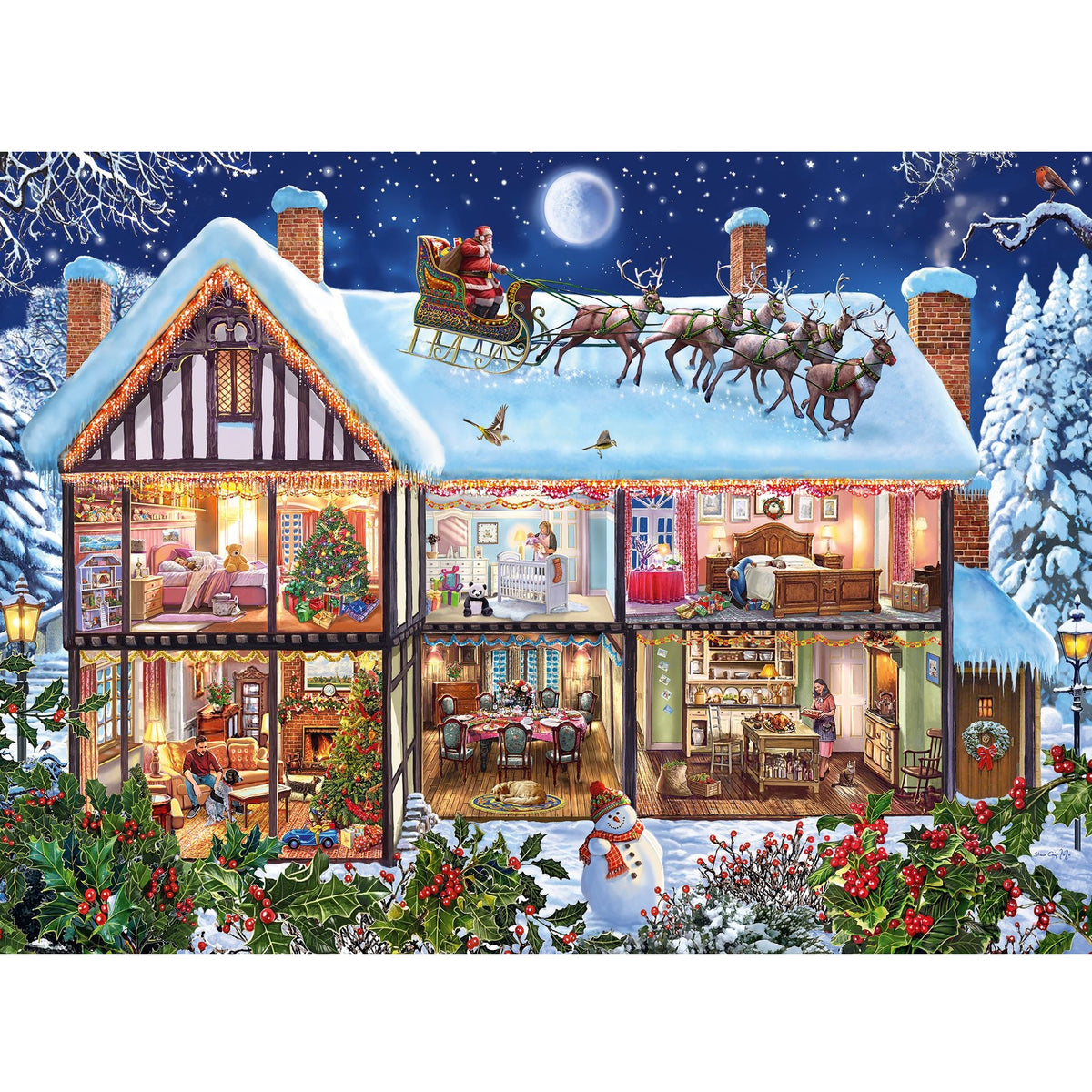 Puzzle - Ravensburger - Weihnachten zu Hause (100 XXL)