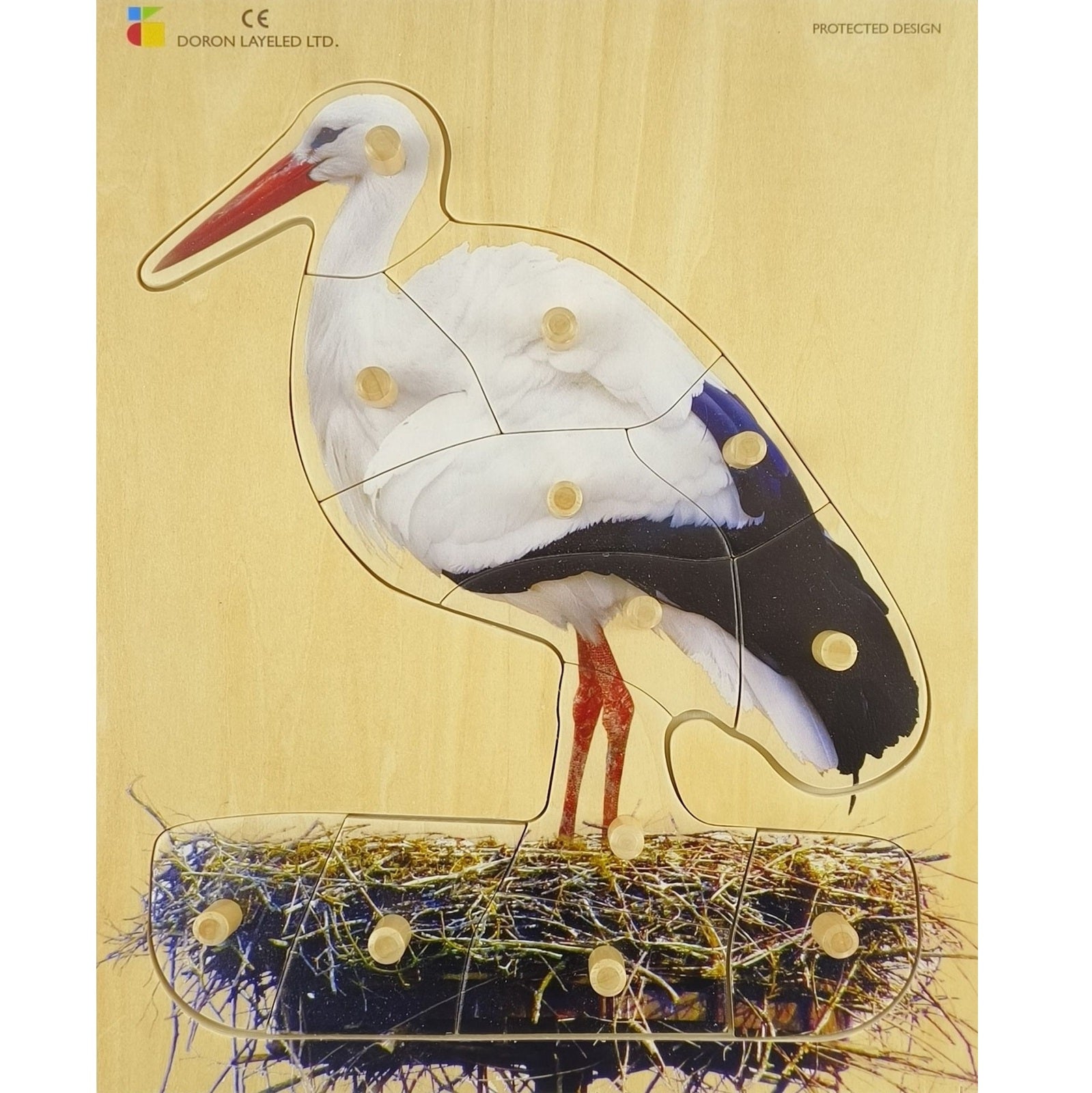 Afbeeelding van het spel Houten Puzzel Ooievaar, speciaal geselecteerd  voor ouderen met dementie.