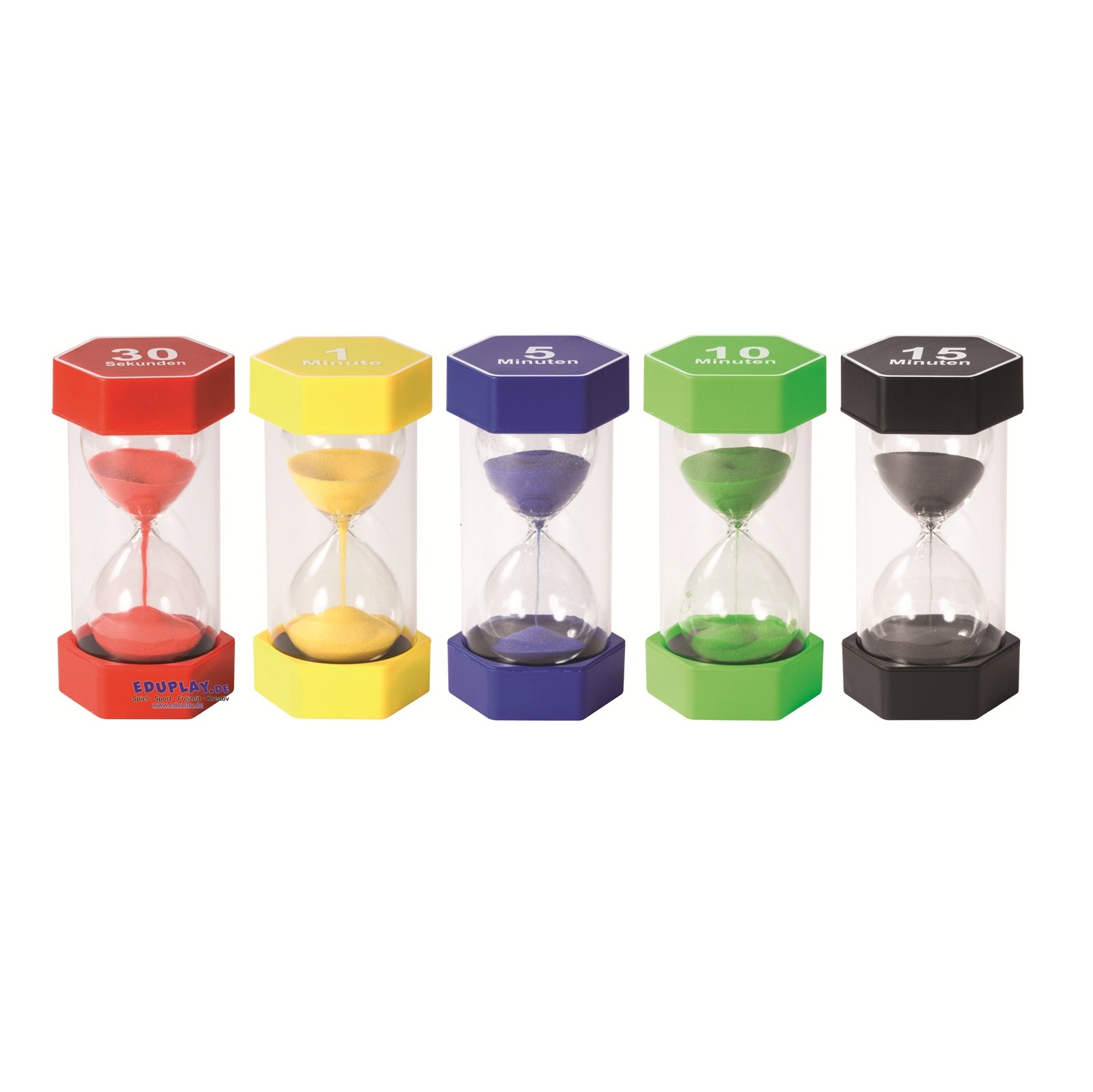 Afbeeelding van het spel Mega Zandlopers Set - 30 sec., 1,5,10,15 min., speciaal geselecteerd  voor ouderen met dementie.