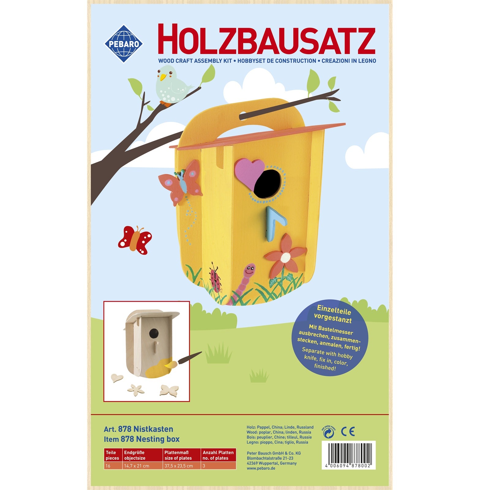 Afbeeelding van het spel Houten Bouwset Vogelhuisje - Gereedschap niet benodigd, speciaal geselecteerd  voor ouderen met dementie.