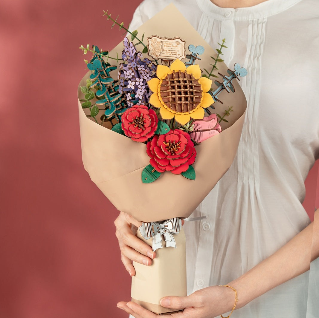 3D-Holzpuzzle-Bausatz - Blumenstrauß