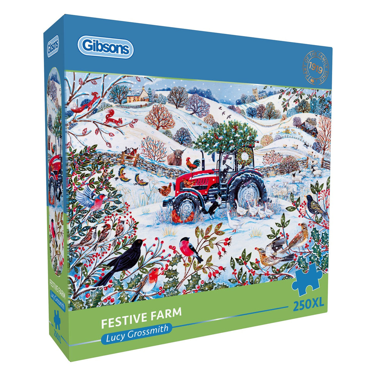 Puzzle Festive Farm 250 XL - Weihnachtspuzzle mit 250 XL-Puzzleteilen und einem klaren, farbenfrohen Motiv für Senioren