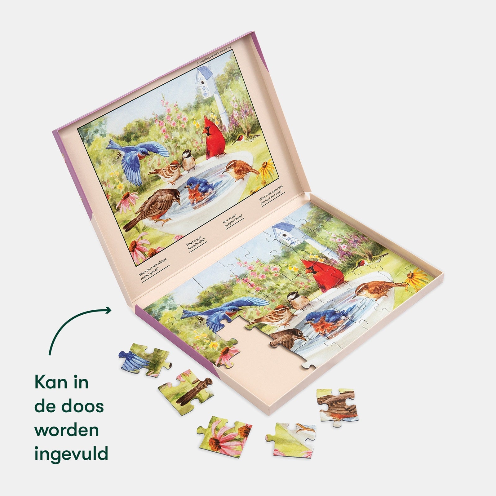 Puzzle - Vögel im Bad - 35 Teile