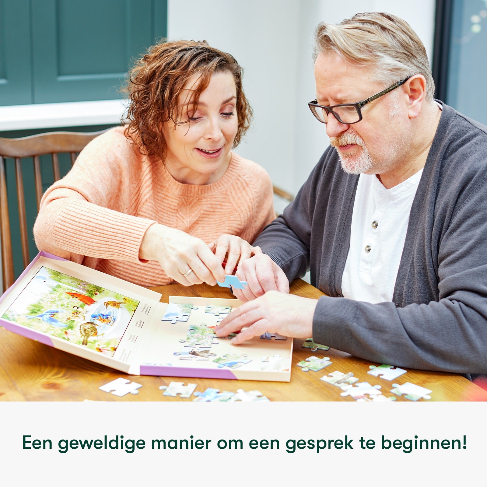 Afbeeelding van het spel puzzel vogeltjes in de zomer, speciaal geselecteerd  voor ouderen met dementie