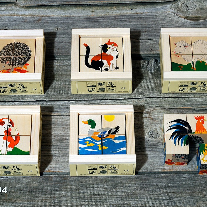 Würfelpuzzle Haustiere (4-teilig)