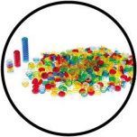Halbtransparente, stapelbare Spielsteine