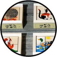 Würfelpuzzle Haustiere (4-teilig)