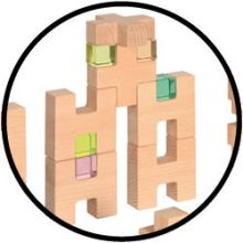Holzbaukasten H- und +-Blöcke