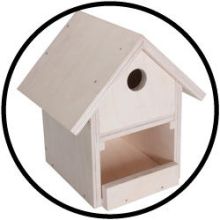 Holzbauset Vogelhaus mit Stahlnägel und Stahlhammer