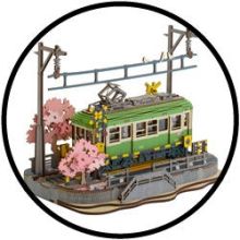 3D-Holzpuzzle-Bausatz - Historische Straßenbahn