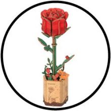 3D-Holzpuzzle-Bausatz - Rote Rose