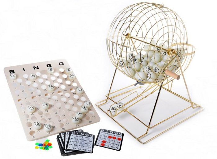 Bingo xxl set métal Bingo tambour Bingo-Moulin Lotto-tambour & 1000 Bingo cartes 